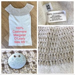 XS Cashmere Cream Top w/Golden Woven Detail